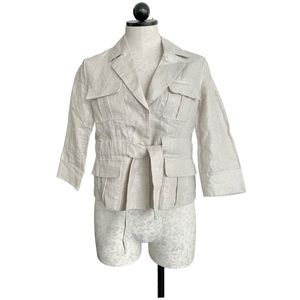 Spiegel 100% Linen Blazer Safari Inspired Size 4